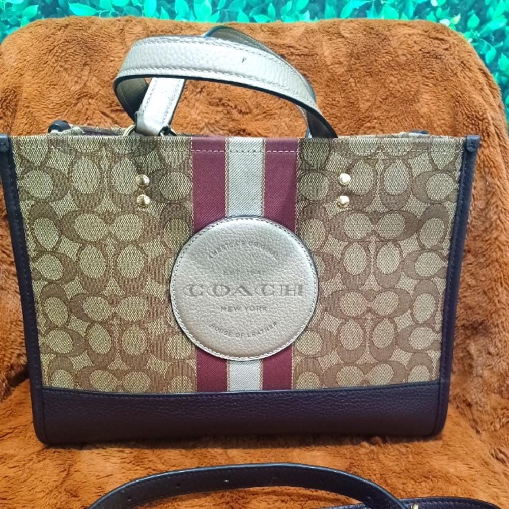 Coach Dempsey Tote Carryall in Signature Jacquard with stripe